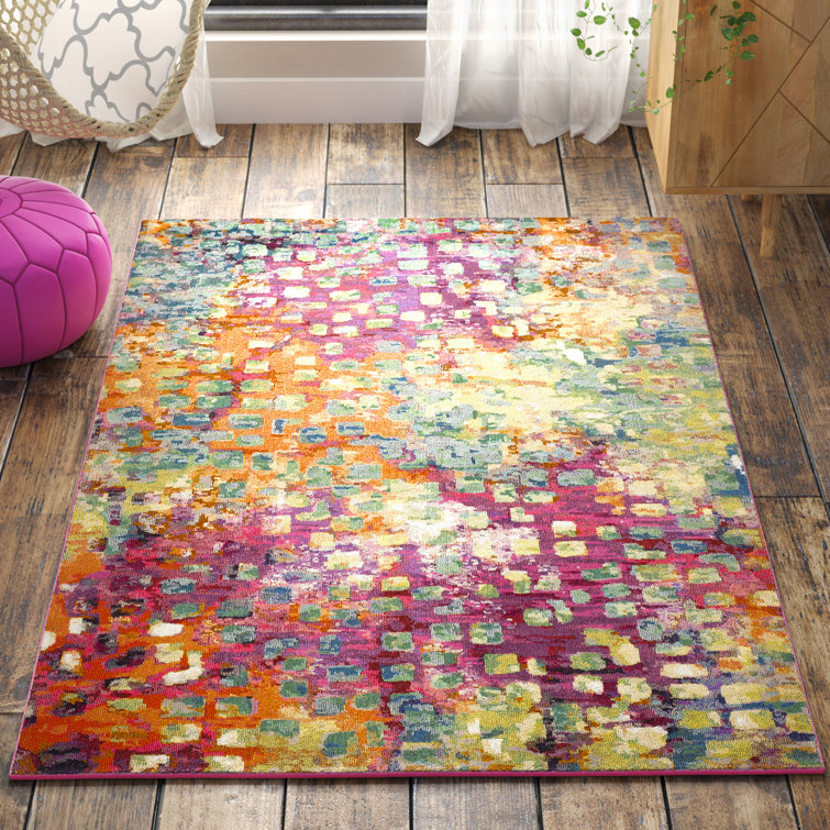 Mistana Ranjan Power Loom Pink/Yellow/Purple Rug & Reviews Wayfair.co.uk